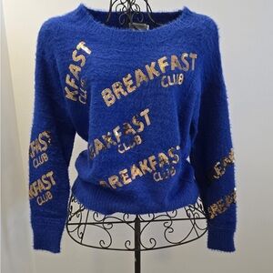 Molly Bracken Royal Blue Sweater with Gold Lettering